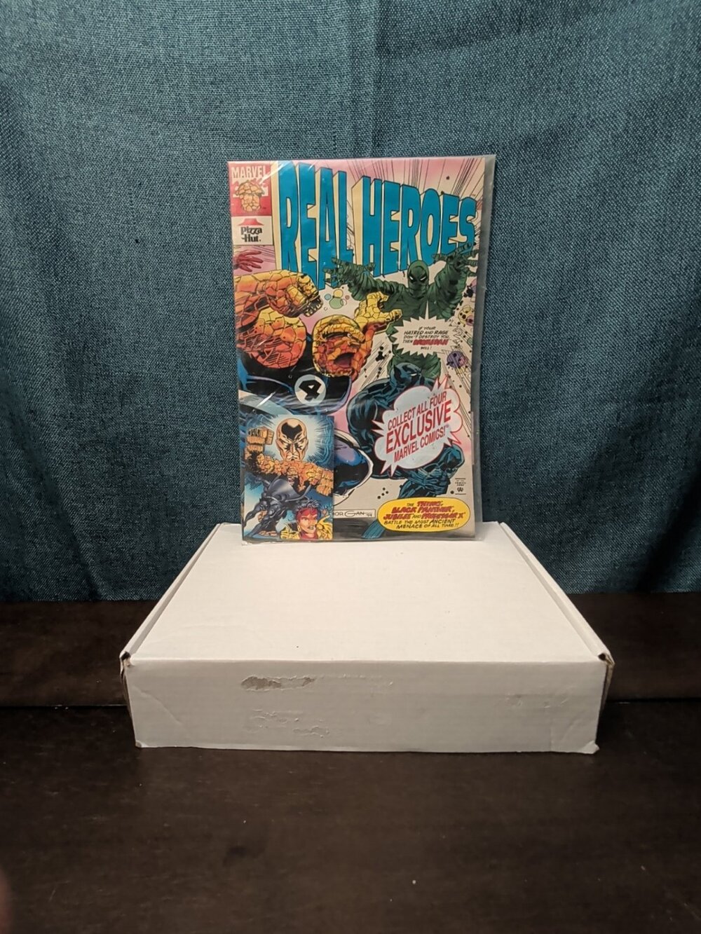 Real Heroes #1 Pizza Hut Marvel 1994 Promo Black Panther The Thing Jubilee Good - Picture 9 of 16